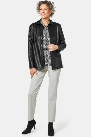 GOLDNER Casual blousejasje van imitatieleer - - Gr. 19 van