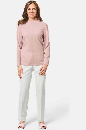 GOLDNER Heerlijk zachte kasjmier pullover met kraag - rosé - Gr. 20 van