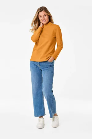 GOLDNER Shirt met opstaande kraag met lange mouwen - honing - Gr. 20 van