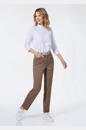 GOLDNER Elastische broek Adelina van Scheiter - taupe - Gr. 38 van