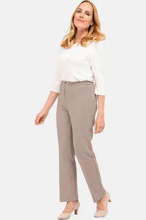 GOLDNER Jersey thermobroek CARLA met elastische tailleband - beige - Gr. 245 van