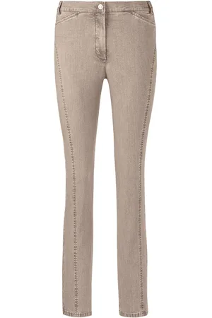 GOLDNER Corrigerende jeans met figuurvriendelijke naden - taupe - Gr. 265 van