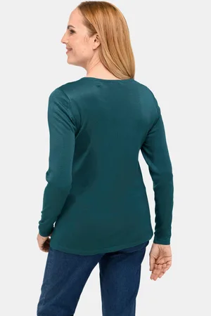 GOLDNER Pullover met V-hals - petrol - Gr. 20 van
