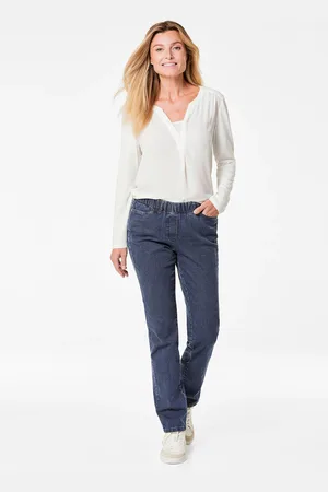 GOLDNER Klassieke jeans CARLA met elastische tailleband - marine - Gr. 195 van