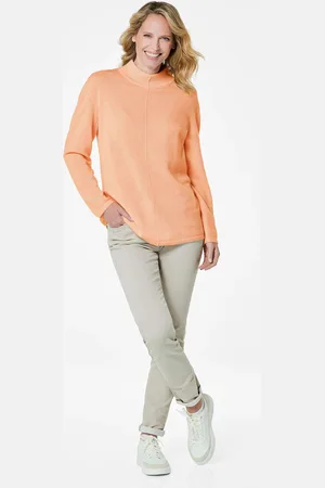 GOLDNER Heerlijk zachte kasjmier pullover met kraag - perzik - Gr. 19 van