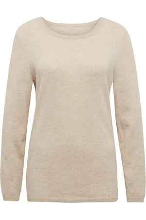 GOLDNER Pullover van kasjmier met boothals - beige - Gr. 20 van