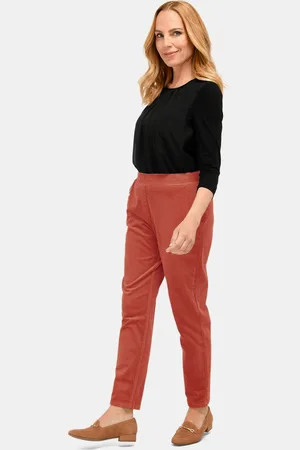 GOLDNER Corduroy broek met elastische tailleband - terracotta - Gr. 195 van