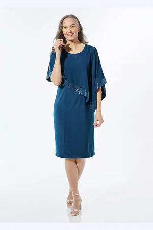 GOLDNER Jurk met geraffineerde chiffondrapering - - Gr. 19 van