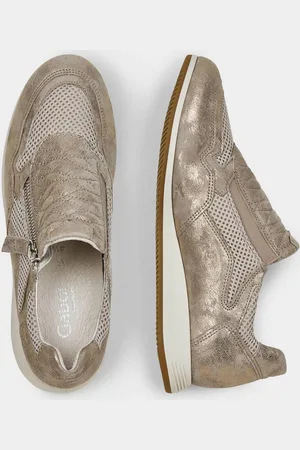 GOLDNER Schoenen met comfortabele ritssluiting - beige / metallic - Gr. 36 van