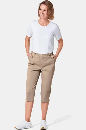 GOLDNER Sportieve capri van comfortabel satijn - beige - Gr. 19 van