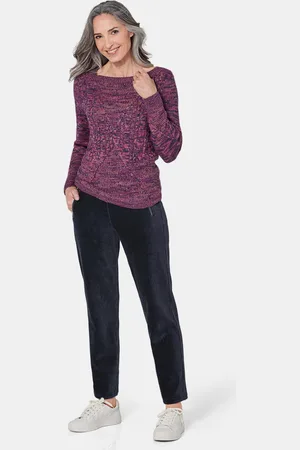GOLDNER Tricot pullover met kabelpatroon - bessen / gedess. - Gr. 22 van