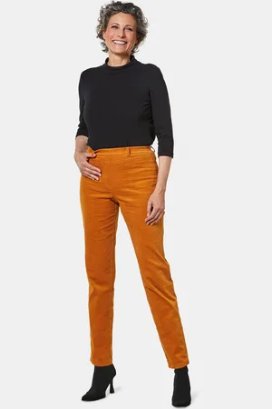 GOLDNER Corduroy broek met elastische band - cognac - Gr. 19 van