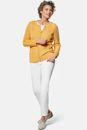 GOLDNER Tricot jasje van lintjesgaren, met mooie details - honing - Gr. 21 van