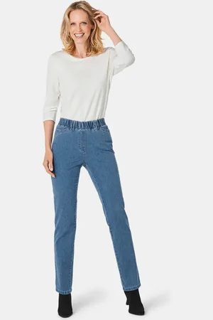 GOLDNER Jeans CARLA met elastische band - lichtblauw - Gr. 195 van