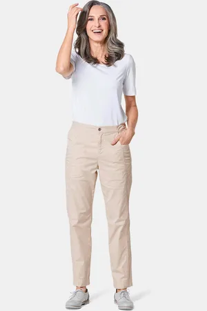 GOLDNER Elastische broek met extra stiksels - beige - Gr. 19 van