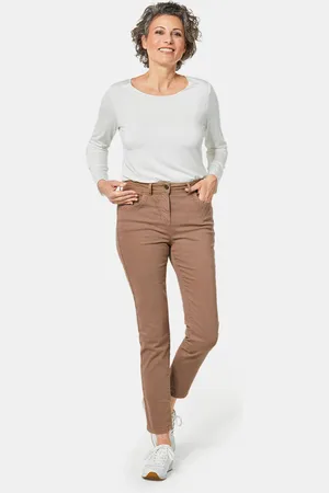 GOLDNER Jeans met versierde zakken - camel - Gr. 22 van