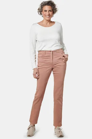 GOLDNER Broek van zachte stretch - camel - Gr. 20 van