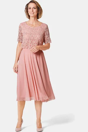 GOLDNER Luchtige, zwierige rok van chiffon - perzik - Gr. 20 van