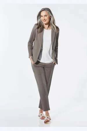 GOLDNER Lichte jersey blazer met uitstekende bewegingsvrijheid - taupe - Gr. 20 van