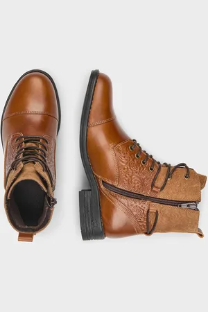 GOLDNER Laarsjes met veter- en ritssluiting - cognac - Gr. 36 van