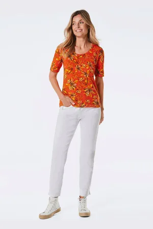 GOLDNER Gedessineerd shirt - oranje / gedess. - Gr. 40 van