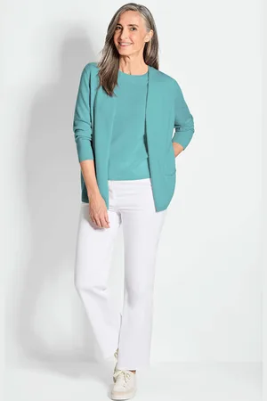 GOLDNER Lang tricot jasje van kasjmier - mintgroen - Gr. 19 van