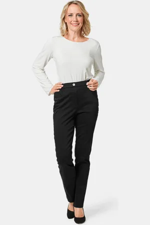 GOLDNER Lichte katoenen broek met elastische band - schwarz - Gr. 265 van