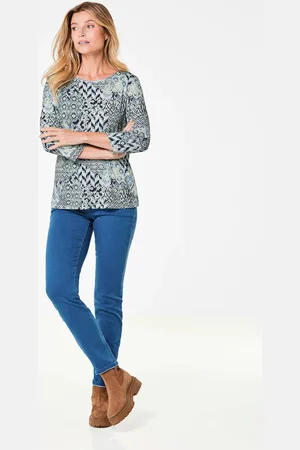 GOLDNER Shirt met all-over dessin - / gedess. - Gr. 19 van