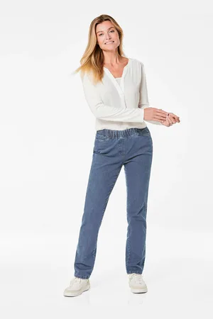 GOLDNER Klassieke jeans CARLA met elastische tailleband - lichtblauw - Gr. 205 van