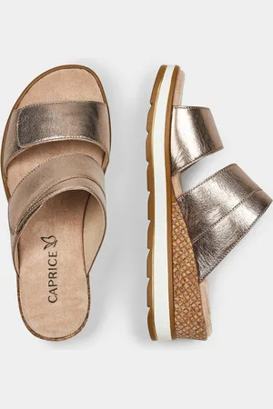 GOLDNER Sandalen met verstelbare klittenband - taupe / metallic - Gr. 39 van