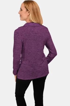 GOLDNER Zacht shirt met schipperskraag - lila / gemêl. - Gr. 19 van