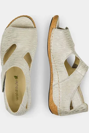 GOLDNER Sandalen met verstelbare klittenband - steengrijs / gedess. - Gr. 37 van