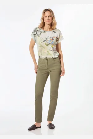 GOLDNER Jeans Bella van superstretch voor veel bewegingsvrijheid - kaki - Gr. 215 van