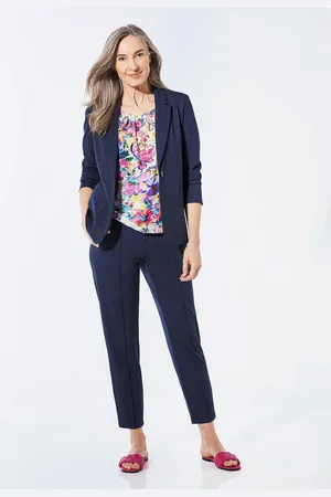 GOLDNER Lichte jersey blazer met uitstekende bewegingsvrijheid - marine - Gr. 20 van