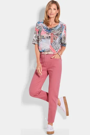 GOLDNER Jeanshose SARA - koraalrood - Gr. 195 van