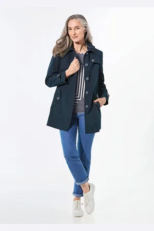 GOLDNER Korte mantel in trenchcoatstijl - marine - Gr. 22 van