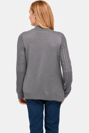 GOLDNER Ajour tricot vest - / gemêleerd - Gr. 22 van