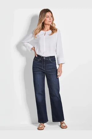 GOLDNER Denim jeans met wijde pijpen - donkerblauw - Gr. 21 van