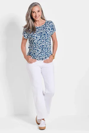 GOLDNER Shirt - marine / weiß / gedess. - Gr. 19 van