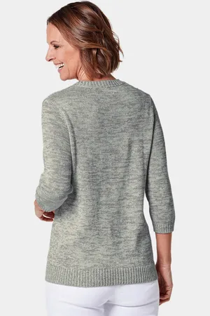 GOLDNER Pullover - grijsgroen / gedess. - Gr. 25 van
