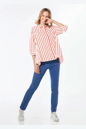 GOLDNER Blouse - / rood / gestr. - Gr. 19 van
