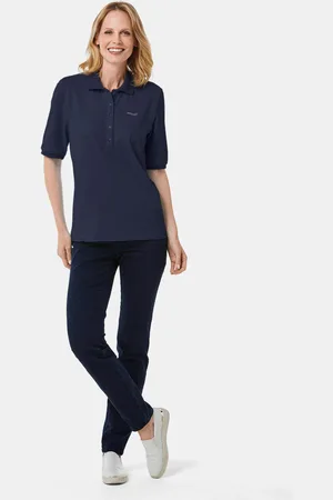 GOLDNER Poloshirt van eersteklas piquéstof - marine - Gr. 19 van