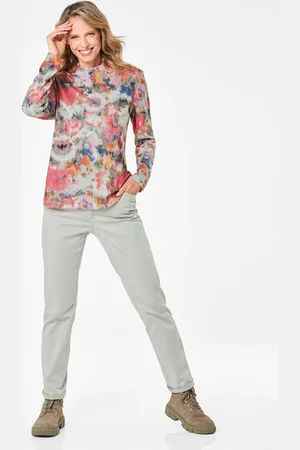 GOLDNER Shirt met lange mouwen en opstaande kraag - / gedess. - Gr. 24 van