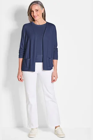 GOLDNER Lang tricot jasje van kasjmier - marine - Gr. 19 van