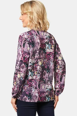 GOLDNER Gedessineerde blouse met exotisch patroon - sering / / gedess. - Gr. 21 van