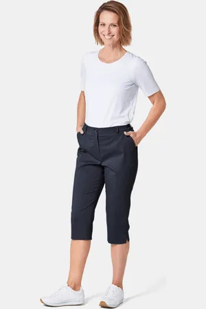 GOLDNER Sportieve capri van comfortabel satijn - marine - Gr. 19 van