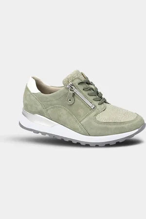 GOLDNER Sneakers in een mix van leer en textiel - mintgroen - Gr. 37,5 van