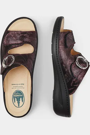 GOLDNER Sandaaltjes met voetbed van kurk - bordeaux / metallic - Gr. 38 van