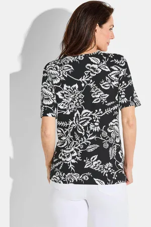 GOLDNER Shirt - schwarz / weiß / gedess. - Gr. 19 van