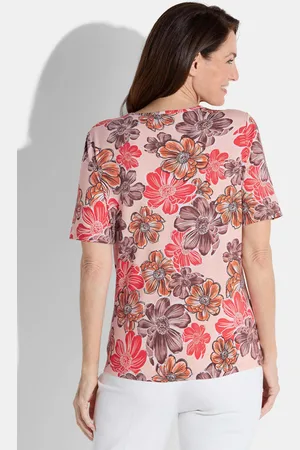 GOLDNER Shirt - perzik / koraalrood / gedess. - Gr. 19 van
